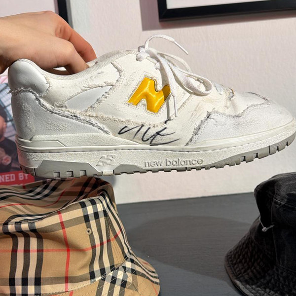 NEW BALANCE  - AUTOGRAPHED SNEAKERS WHITE/YELLOW