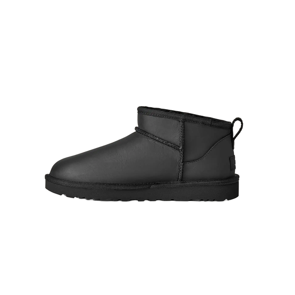 UGG - W CLASSIC ULTRA MINI LEATHER BLACK
