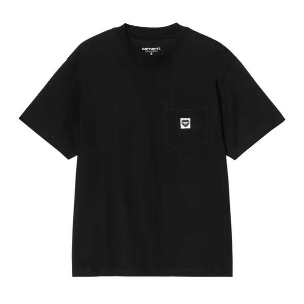 CARHARTT WIP - W' S/S POCKET SMALL HEART T-SHIRT BLACK/BLACK