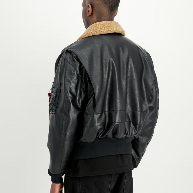 ALPHA INDUSTRIES - G-1 DEVILS BRIGADE FAUX LEATHER BOMBER BLACK