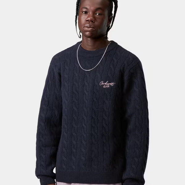 CARHARTT WIP - SIGNATURE SWEATER DEEP NIGHT/GLASSY PINK