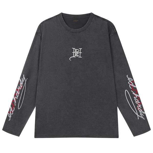ED HARDY - FLYING TWIN DRAGON LS T-SHIRT BLACK