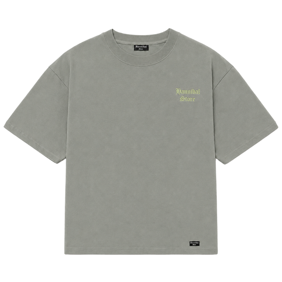 HANNIBAL STORE - EMBROIDERY GOTHIC LOGO BOXY FIT T-SHIRT GREEN