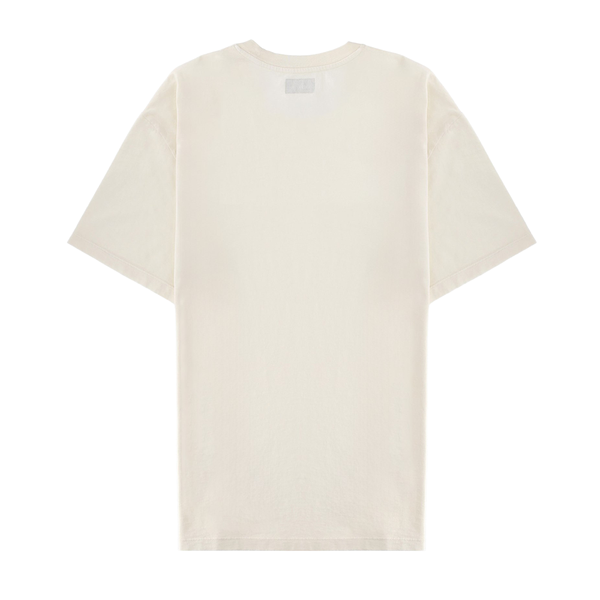 AMISH - RAW EDGE MICRO LOGO T-SHIRT ECRU