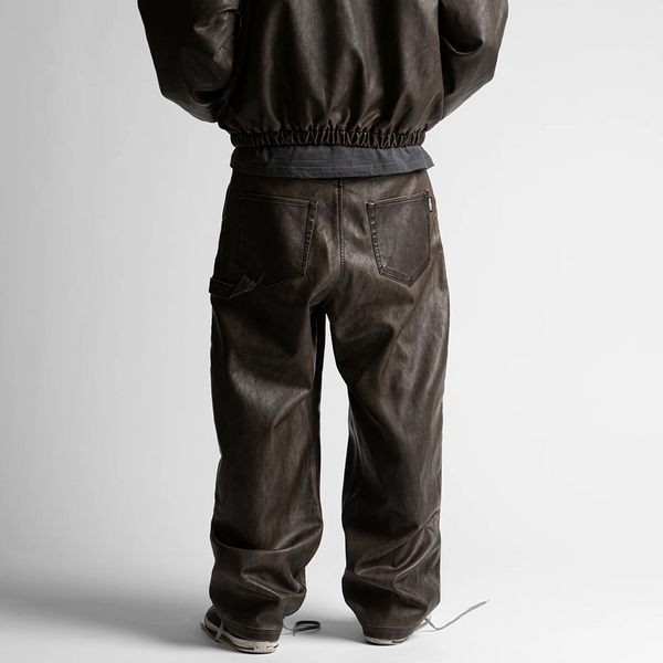 WASTED PARIS - LEATHER HAMMER PANT VINTAGE BROWN