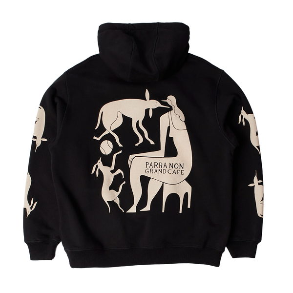 PARRA - NON GRAND CAFE HOODED SWEAT BLACK