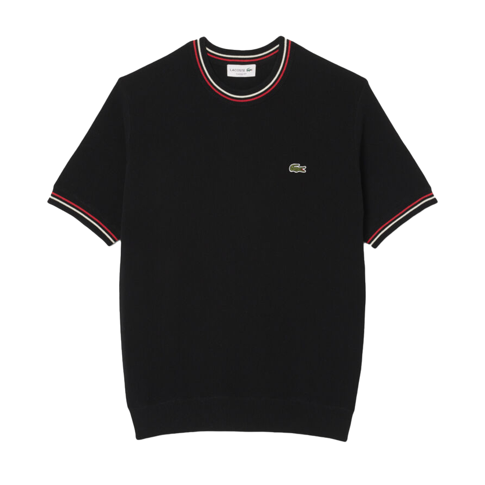 LACOSTE - CLASSIC FIT STRIPE DETAIL KNIT T-SHIRT