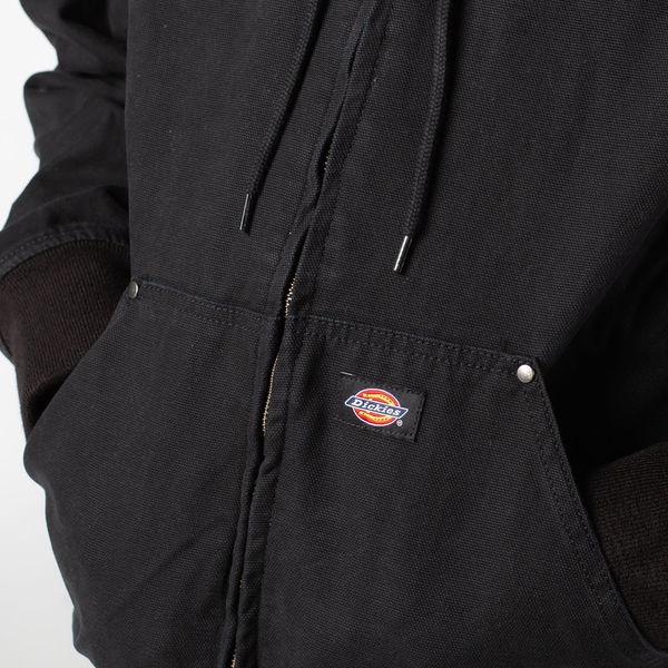 DICKIES - HILHAM HOODED CANVAS JACKET BLACK