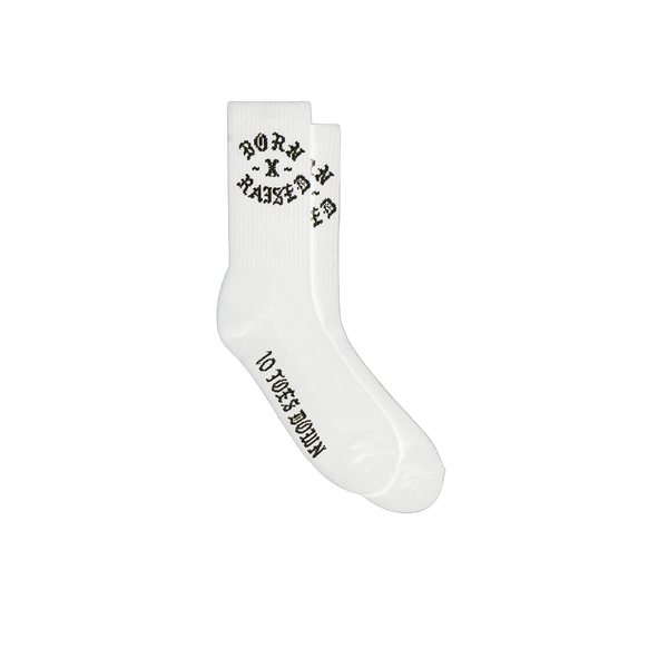 BORN X RAISED - TOES ROCKER SOCKS WHITE
