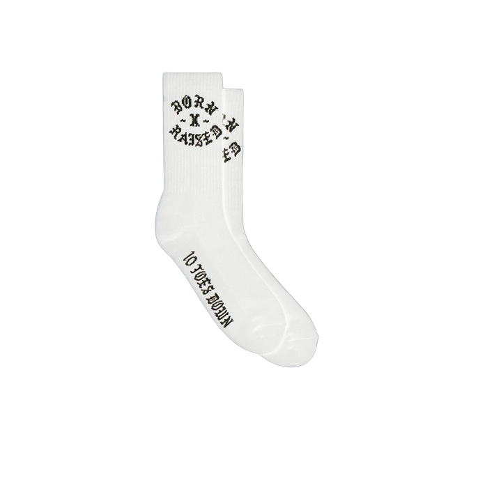 BORN X RAISED - TOES ROCKER SOCKS WHITE