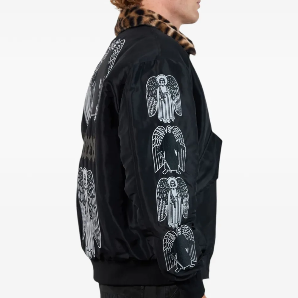 PLEASURES - ANGEL DEMON FLIGHT JACKET BLACK