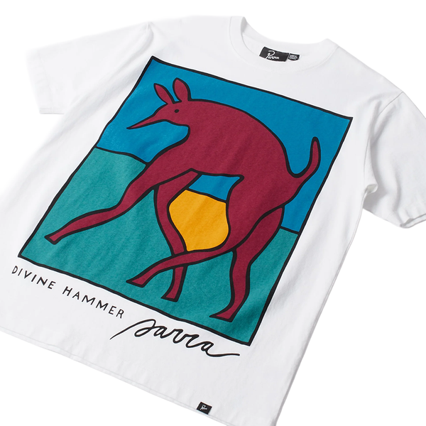 PARRA - BEAR DOG HAMMER T-SHIRT WHITE