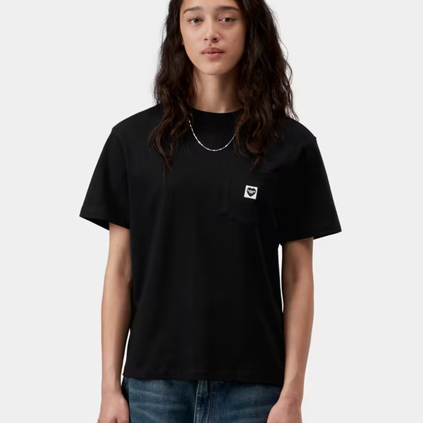 CARHARTT WIP - W' S/S POCKET SMALL HEART T-SHIRT BLACK/BLACK