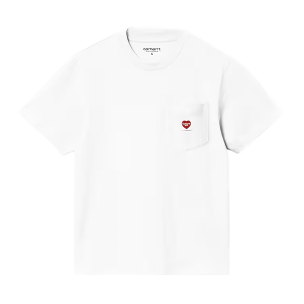 CARHARTT WIP - W' S/S POCKET SMALL HEART T-SHIRT WHITE/RED