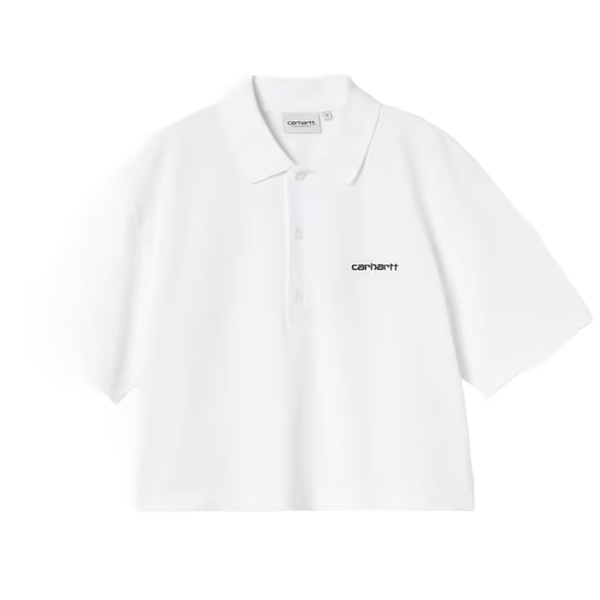 CARHARTT WIP - SCRIPT POLO T-SHIRT WHITE