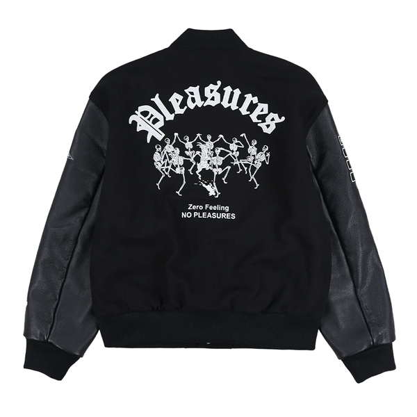 PLEASURES - ZERO PLEASURES VARSITY JACKET BLACKL