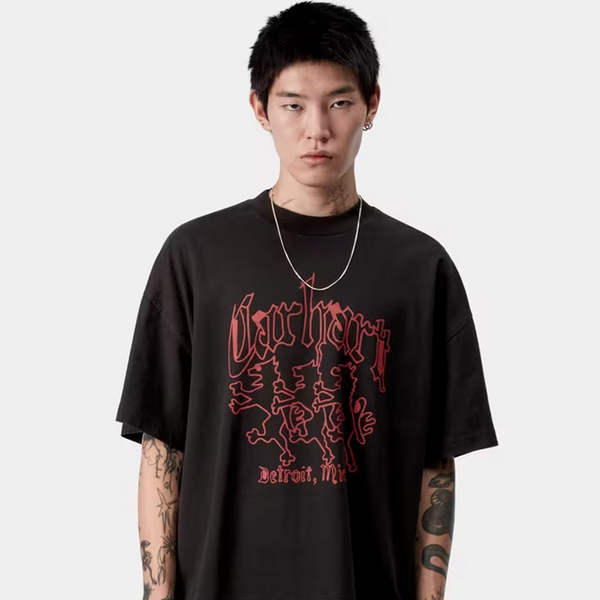 CARHARTT WIP - S/S HACKWORK T-SHIRT BLACK/HEAVY STONE WASH