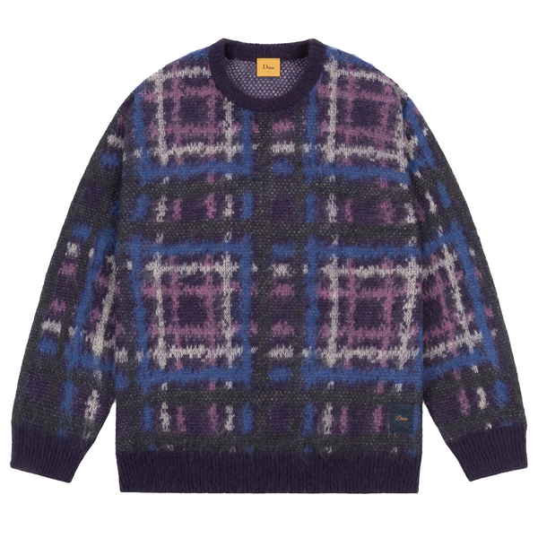 DIME - PLAID MOHAIR KNIT PURPLE