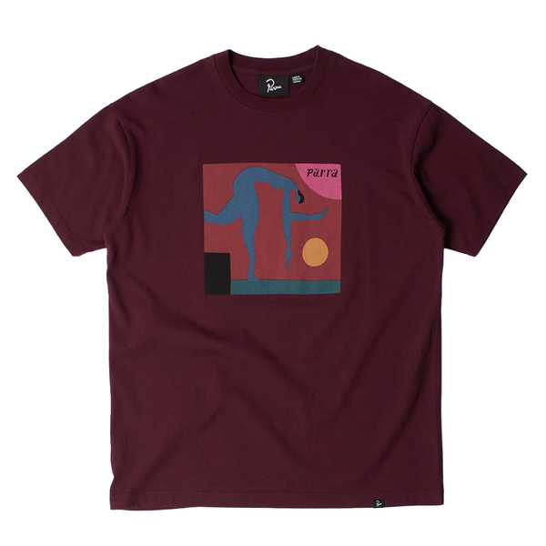 PARRA - TRIPPED UP T-SHIRT DARK RED