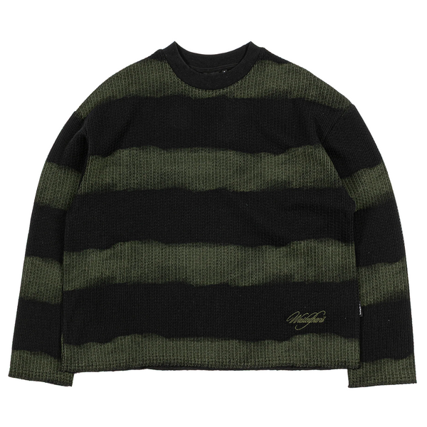 WASTED PARIS - SCRIPT STRIPED CREWNECK