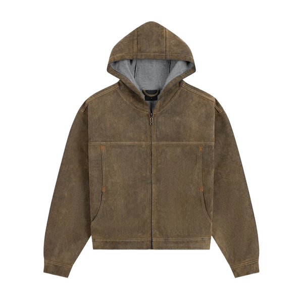 DAILY PAPER - VELVET SHIELD DENIM JACKET BROWN