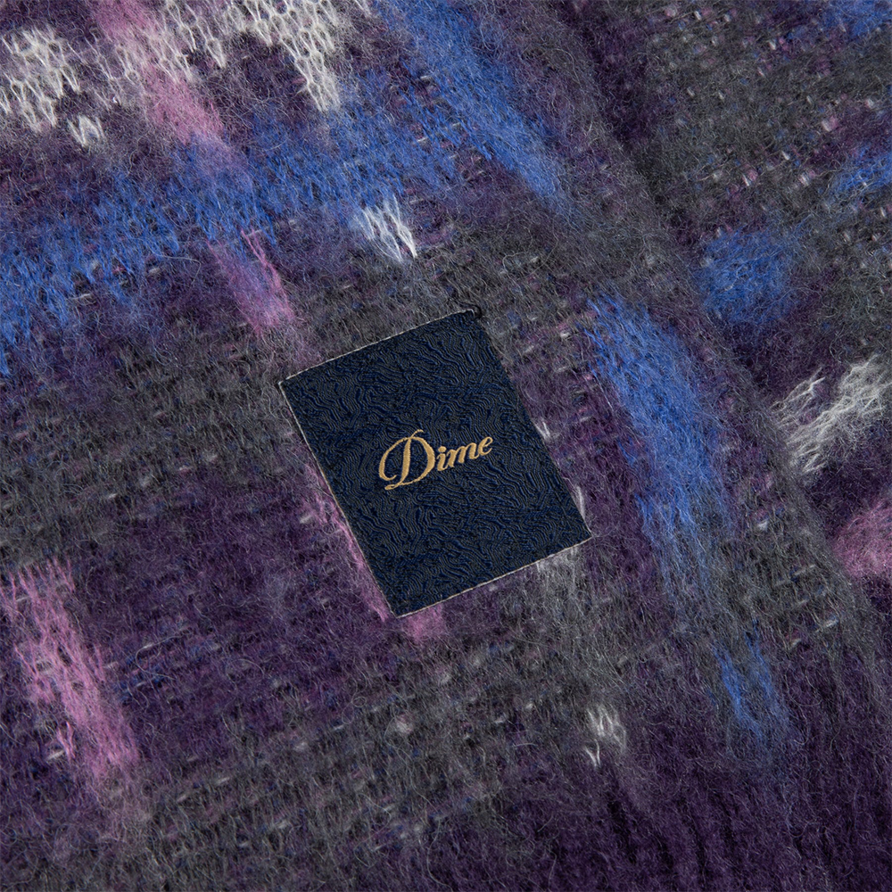 DIME - PLAID MOHAIR KNIT PURPLE