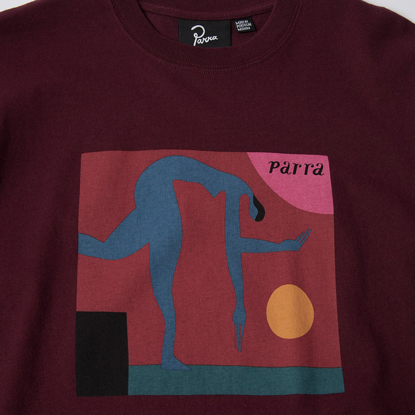 PARRA - TRIPPED UP T-SHIRT DARK RED
