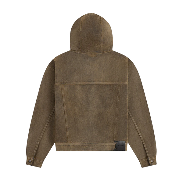 DAILY PAPER - VELVET SHIELD DENIM JACKET BROWN