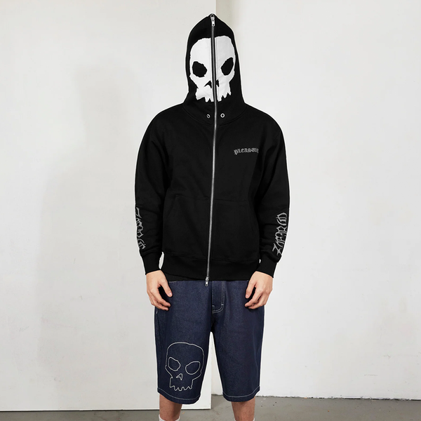 PLEASURES - BALACLAVA ZIP HOODIE BLACK