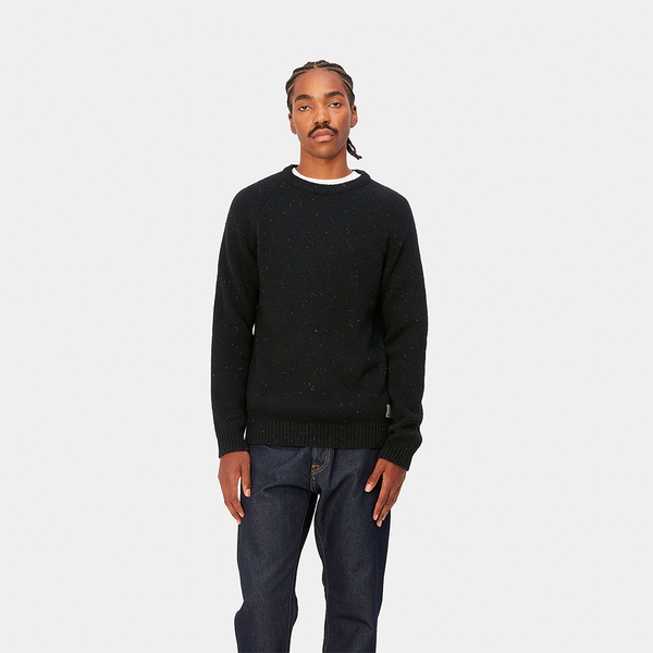 CARHARTT WIP - ANGLISTIC SWEATER SPECKLED BLACK