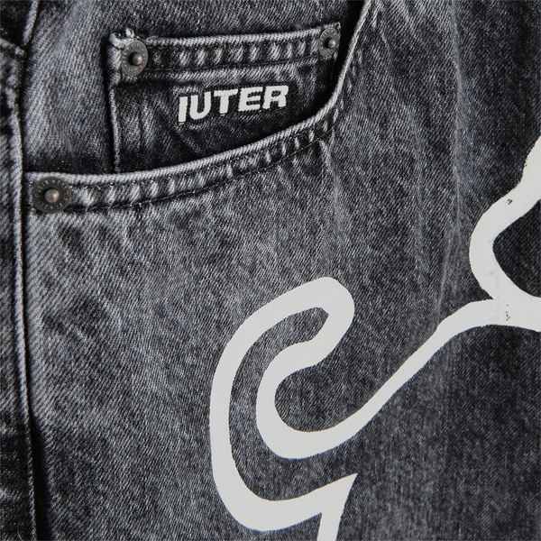 IUTER X CLUB DOGO - LOGO REGULAR DENIM GREY