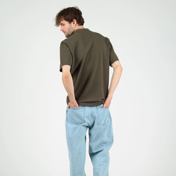 WEMOTO - KNIT POLO SHIRT OLIVE