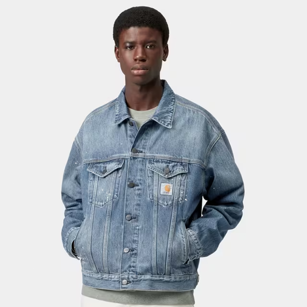 CARHARTT WIP - HELSTON JACKET BLUE DESTROY WASH