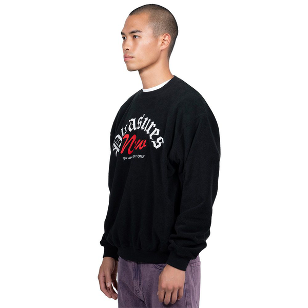 PLEASURES - APPOINTMENT FLEECE CREWNECK BLACK