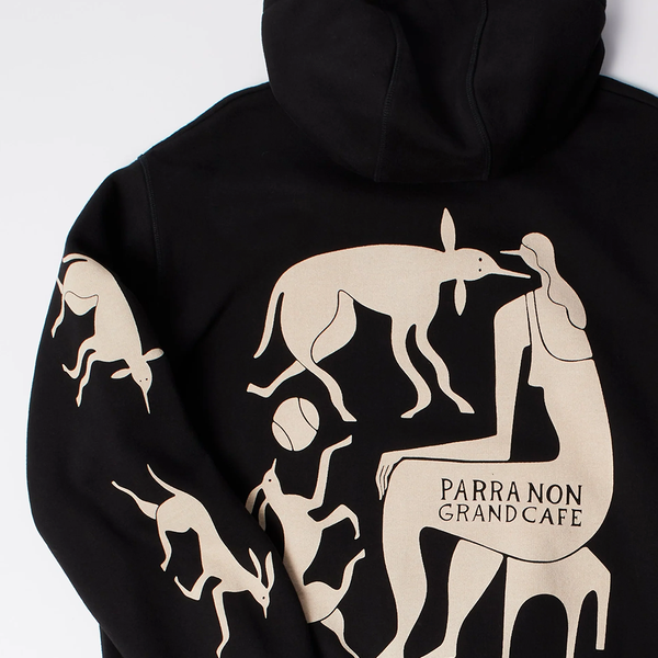 PARRA - NON GRAND CAFE HOODED SWEAT BLACK