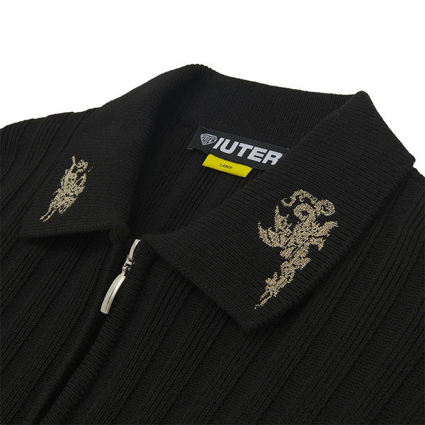 IUTER - COURAGE HALF ZIP KNIT POLO BLACK