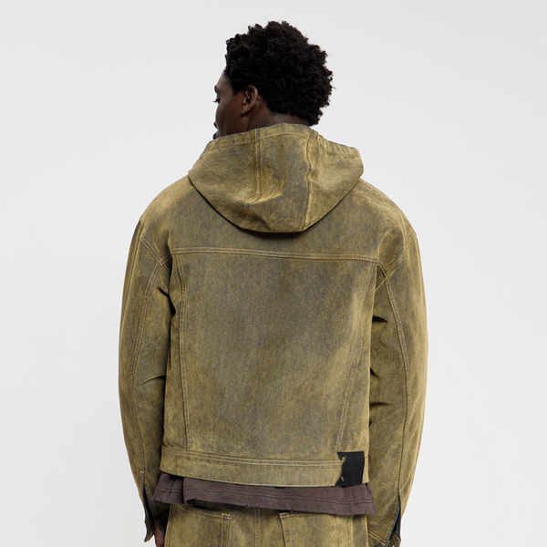 DAILY PAPER - VELVET SHIELD DENIM JACKET BROWN