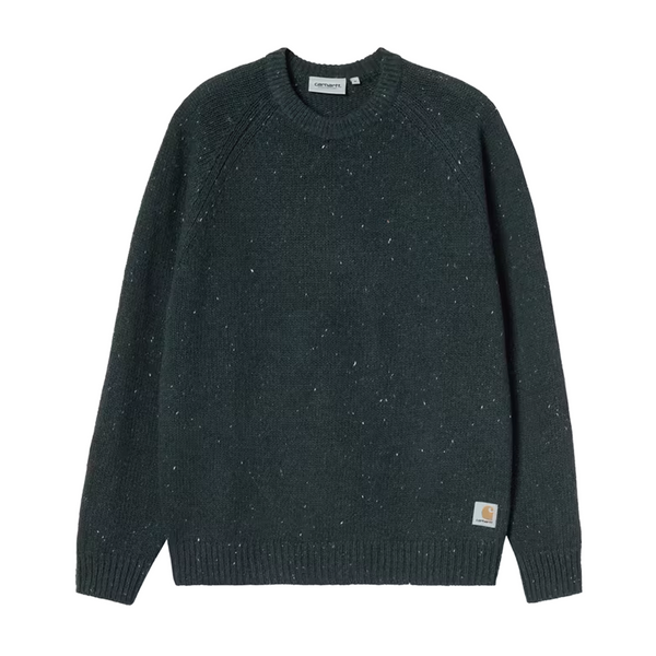 CARHARTT WIP - ANGLISTIC SWEATER SPECKLED DEEP LAGOON