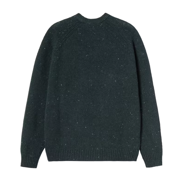 CARHARTT WIP - ANGLISTIC SWEATER SPECKLED DEEP LAGOON