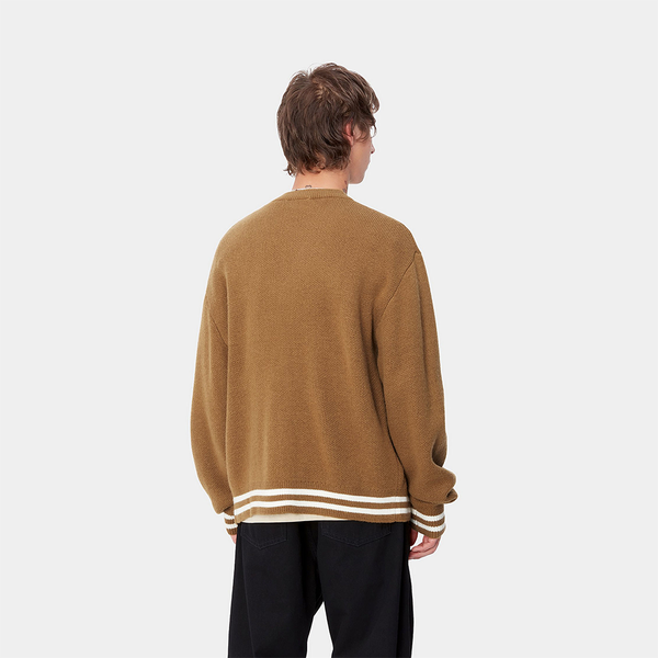 CARHARTT WIP - BROWN DUCKS CARDIGAN HAMILTON BROWN/WAX