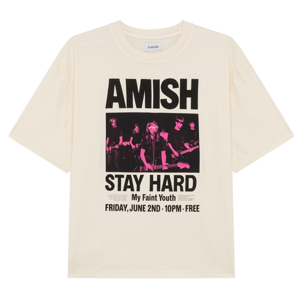 AMISH - T-SHIRT JERSEY STAY HARD WHITE