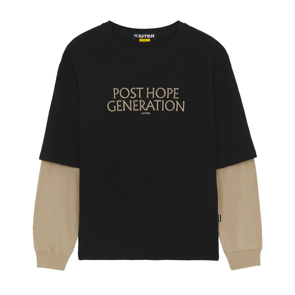 IUTER - HOPE DOUBLE SLEEVE LS TEE BLACK