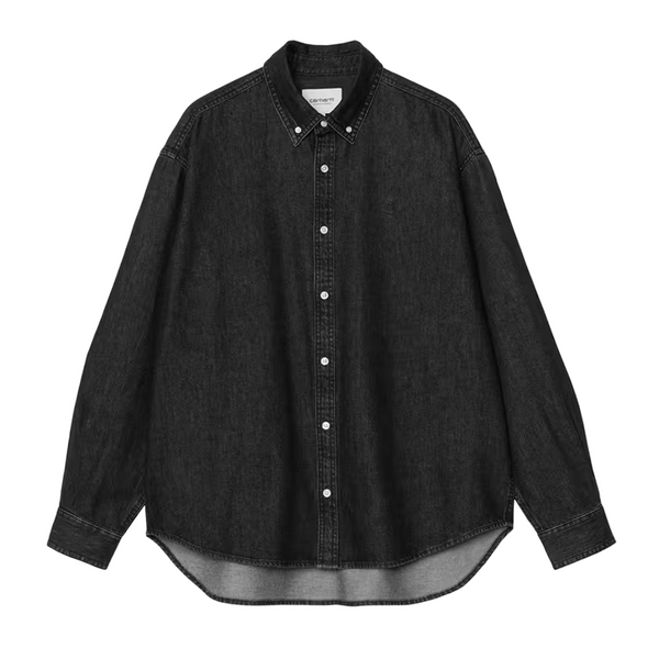 CARHARTT WIP - L/S LUCAS SHIRT BLACK STONE WASHED