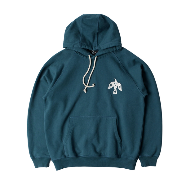 PARRA - CROW LOGO HOODED SWEAT TEAL