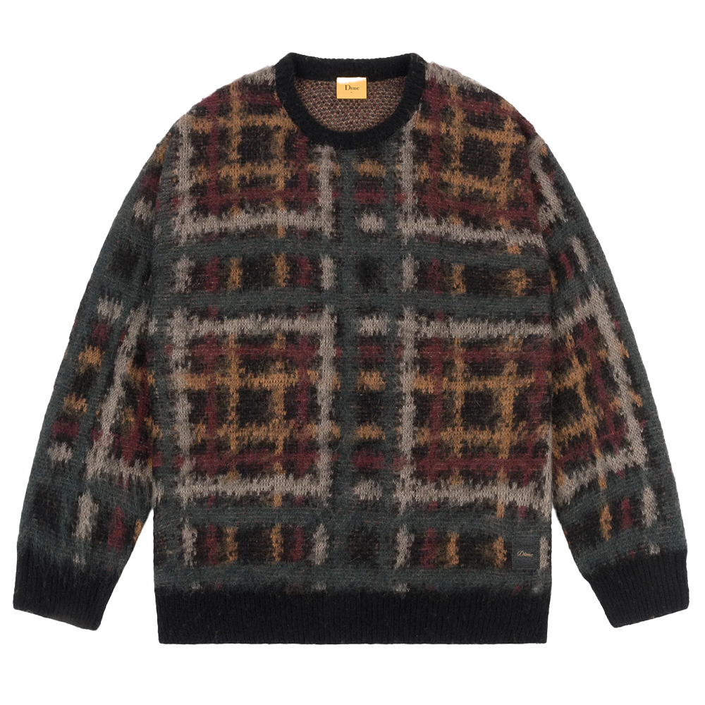 DIME - PLAID MOHAIR KNIT BLACK