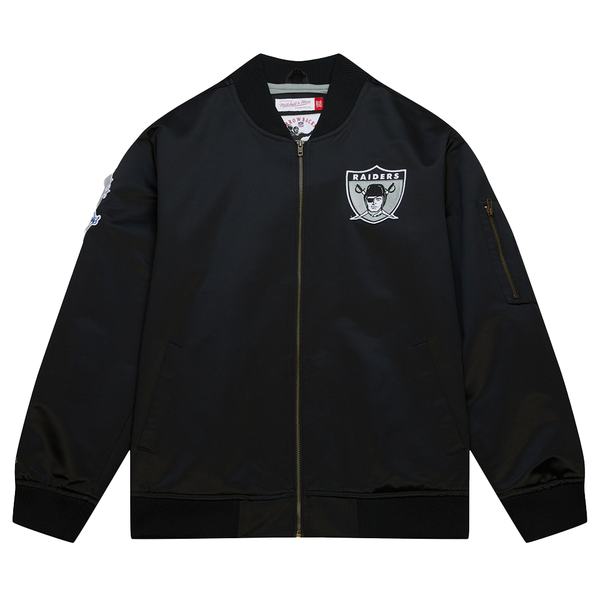 MITCHELL & NESS - SATIN BOMBER OAKLAND RAIDERS BLACK