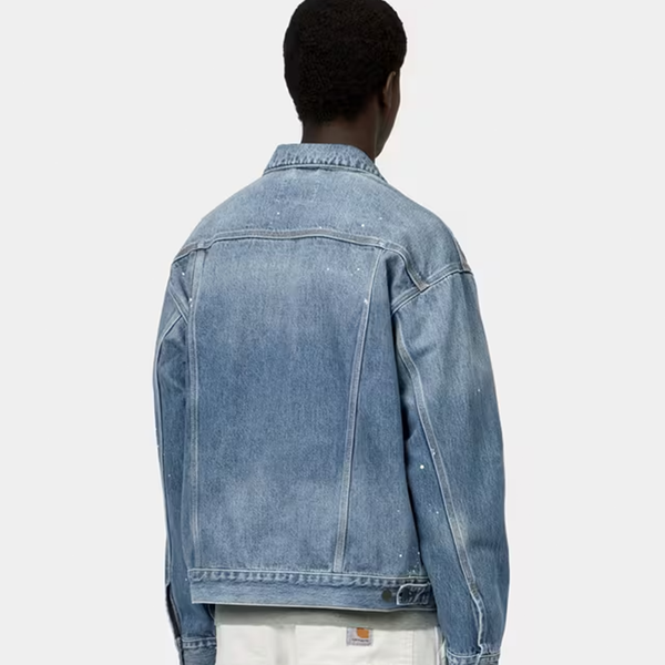 CARHARTT WIP - HELSTON JACKET BLUE DESTROY WASH