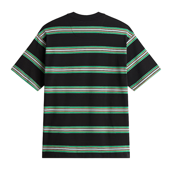 VANS - MESA STRIPE T-SHIRT BLACK/VERDENT