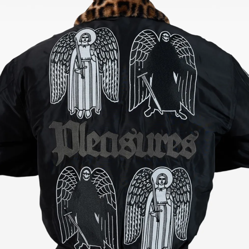 PLEASURES - ANGEL DEMON FLIGHT JACKET BLACK