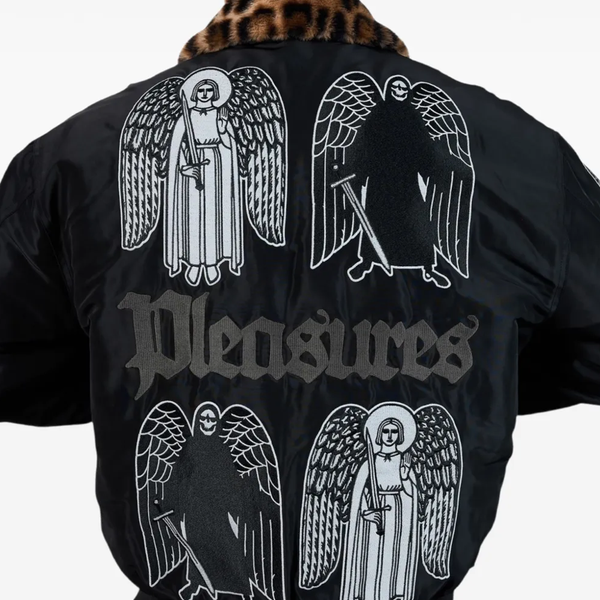 PLEASURES - ANGEL DEMON FLIGHT JACKET BLACK